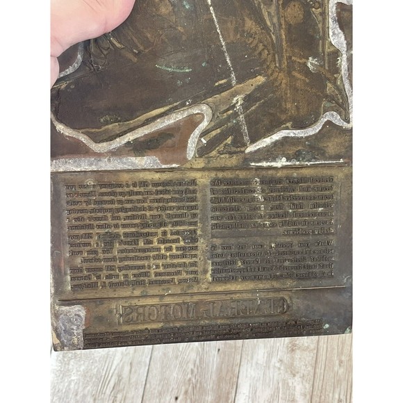 General Motors ‘Job ￼Opportunities’ Metal Letterpress Printing Press Plate GM - Picture 6 of 15